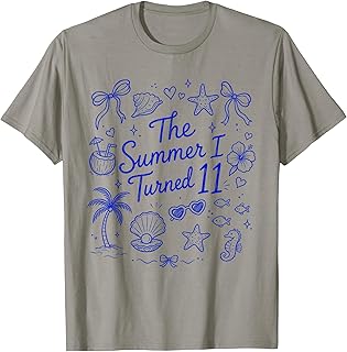The Summer I Turned 11 Tropical Beach Birthday T-Shirt
