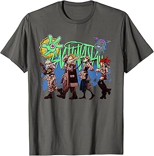 Main Character Walking Line-Up with Logo Anime T-Shirt
