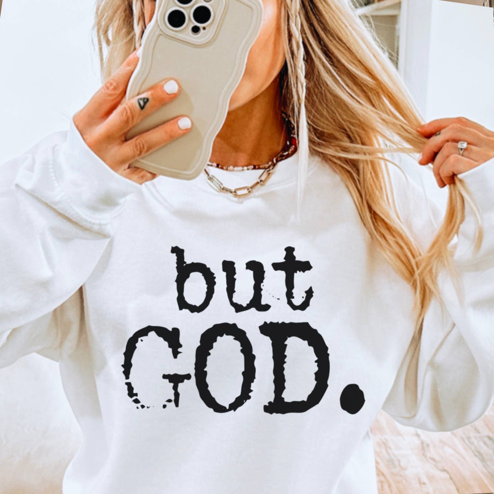 But God Christian Graphic Sweatshirt | Christian Apparel T-Shirts, Hoodie | PodTeesHub.com