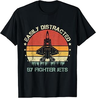 Easily Distracted By Fighter Jet Vintage F-35 Lightning T-Shirt