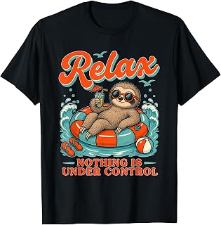 Sloth Relax Nothing is Under Control Funny Chill T-Shirt