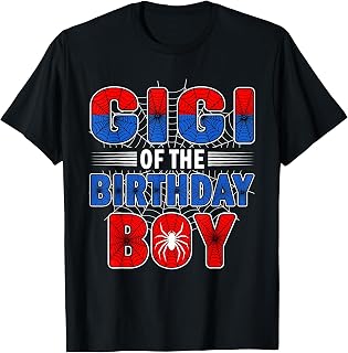 Gigi of The Birthday Boy Spider Web Birthday Party T-Shirt