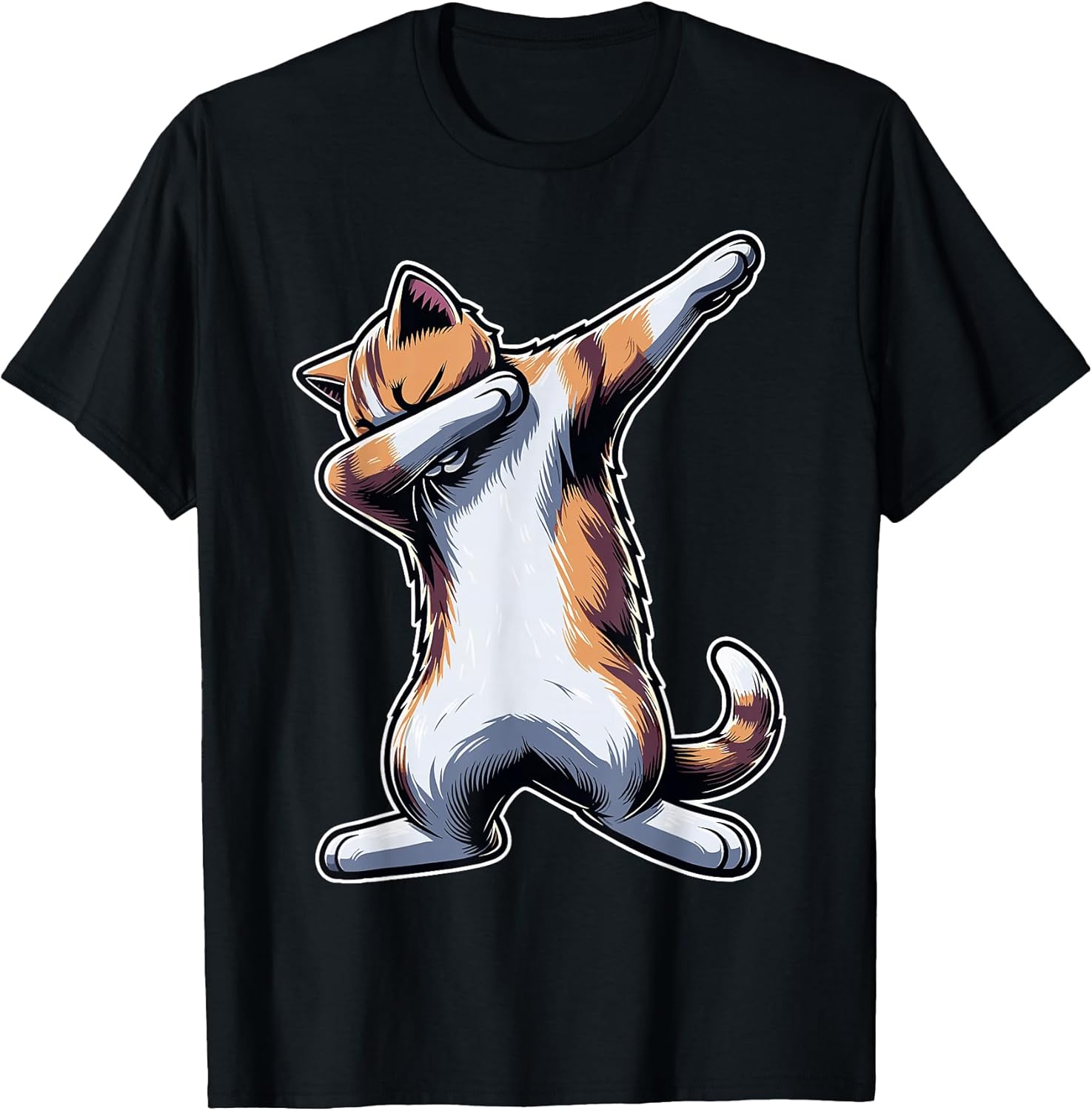 Dabbing Cat Funny Meme Cool Dab Pose Dance Move Feline Lover T-Shirt