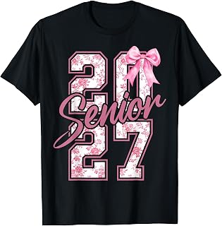 Senior 2027 Class of 2027 Coquette Bow Graduation 2027 Girls T-Shirt