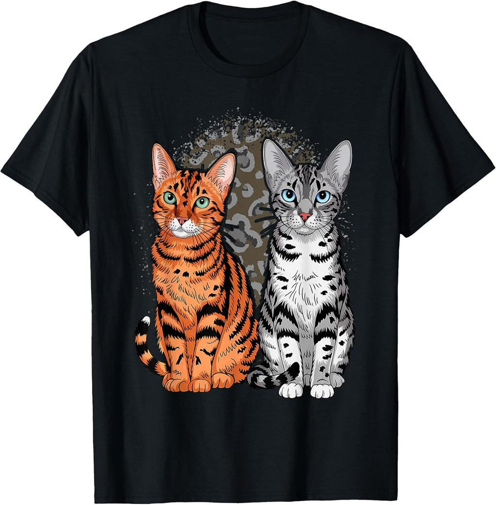 Bengal Cat Buddies! Rosette and Snow Bengal Cats T-Shirt