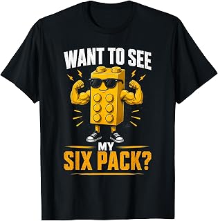 Want to See My Six Pack Bricks Toys Boy Lover Master Builder T-Shirt