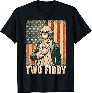 George Washington Two Fiddy 250 Anniversary Funny July 4th T-Shirt