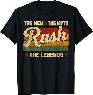 Vintage The Men The Myth Rush Legends Men Women Kids Retro T-Shirt