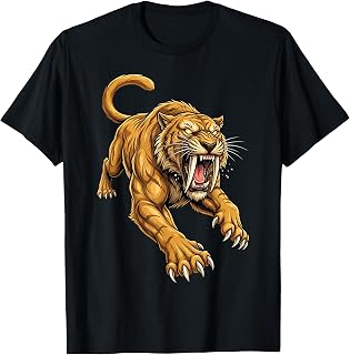 Saber Tooth Tiger Smilodon Animal T-Shirt
