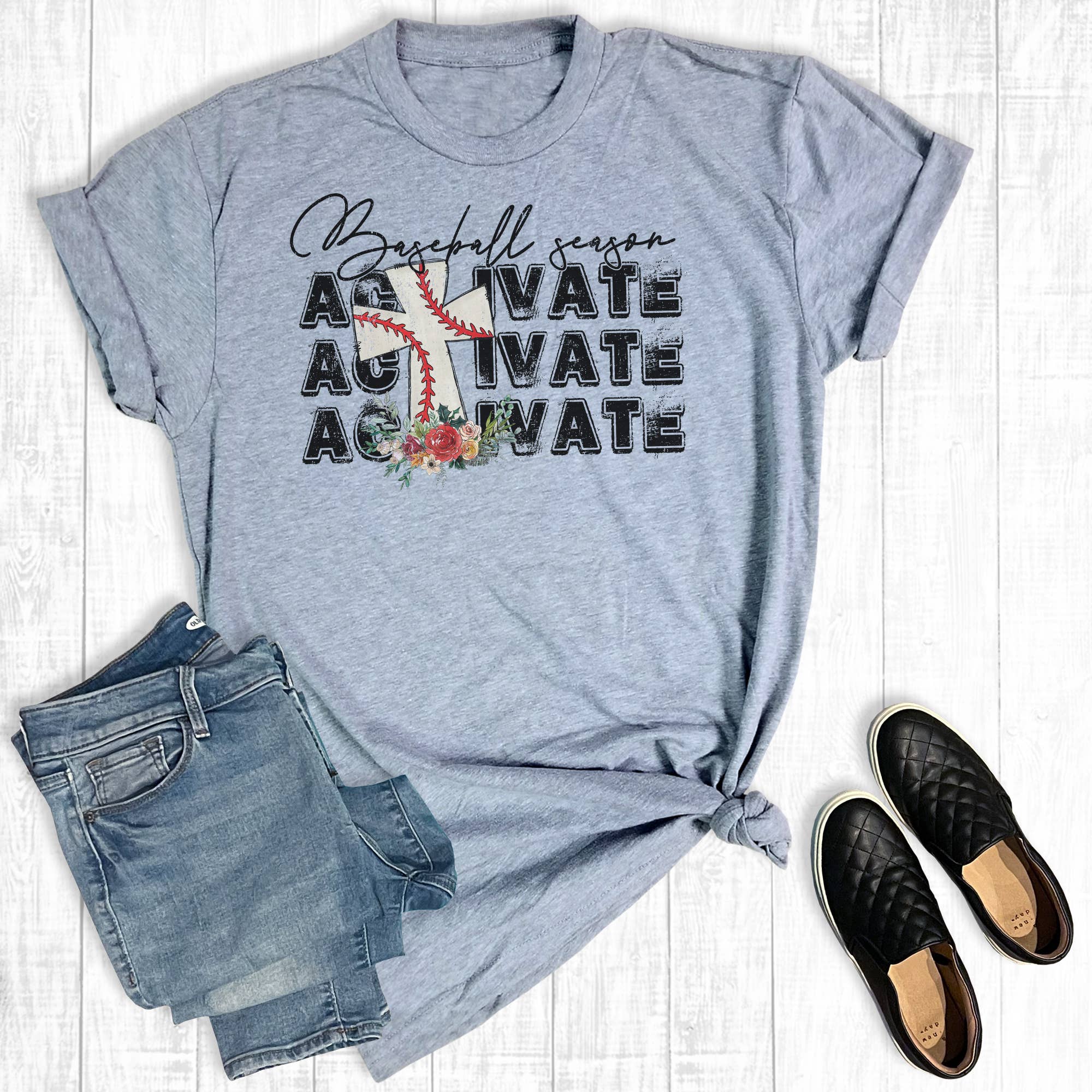 Baseball Season Activate Cross Graphic Tee Hoodie, Sweatshirt | PodTeesHub.com
