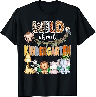 Wild About Kindergarten Teacher Leopard Print Safari Animal T-Shirt