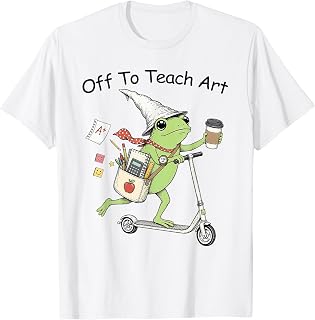 Off to Teach Art Teacher Frog Funny Back to School T-Shirt