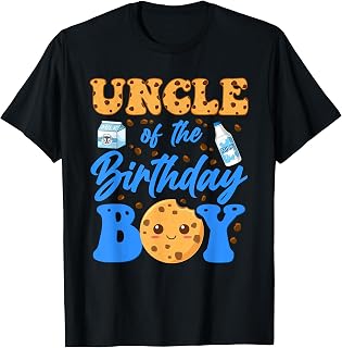 Uncle of The Birthday Boy Milk and Cookies 1St Bday T-Shirt