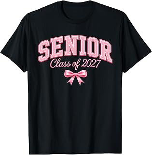 Senior 2027 Class of 2027 Coquette Pink Bow Graduation 2027 T-Shirt