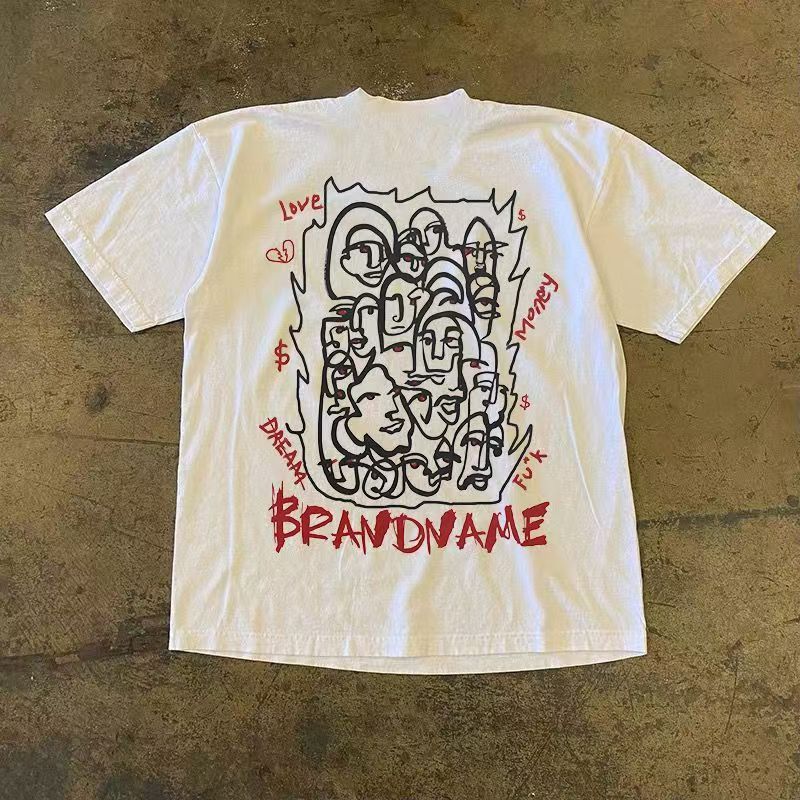 White Washed Vintage Face Print T Shirt Hoodie, Sweatshirt | PodTeesHub.com