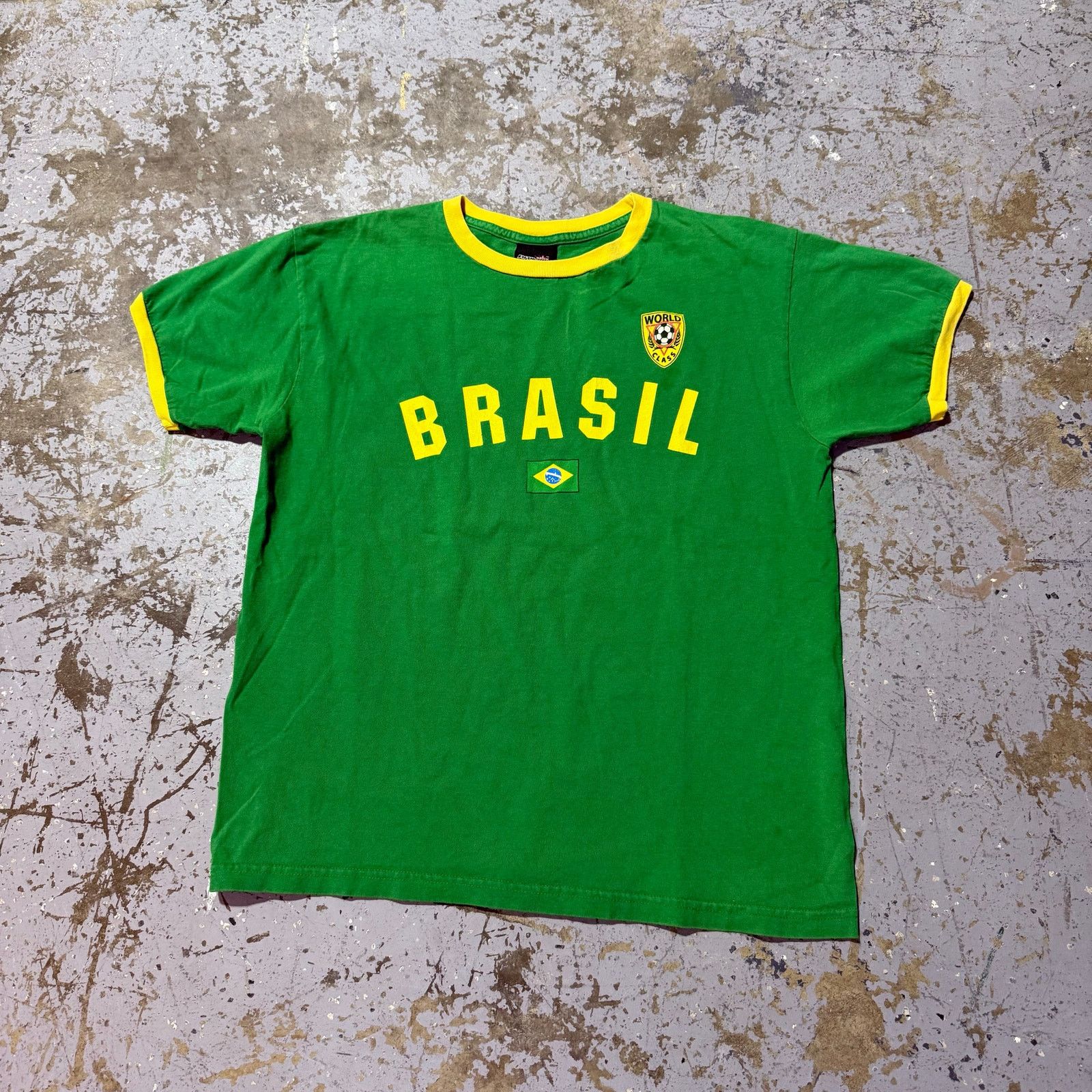 Vintage Y2k Brasil World Class Soccer Ringer Tee Hoodie, Sweatshirt | PodTeesHub.com