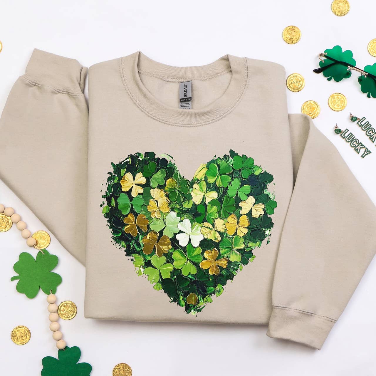Clover Heart Sweatshirt T-Shirts, Hoodie | PodTeesHub.com