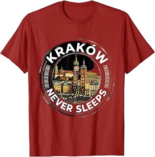 KrakÃ³w Never Sleeps Vintage Skyline Design T-Shirt