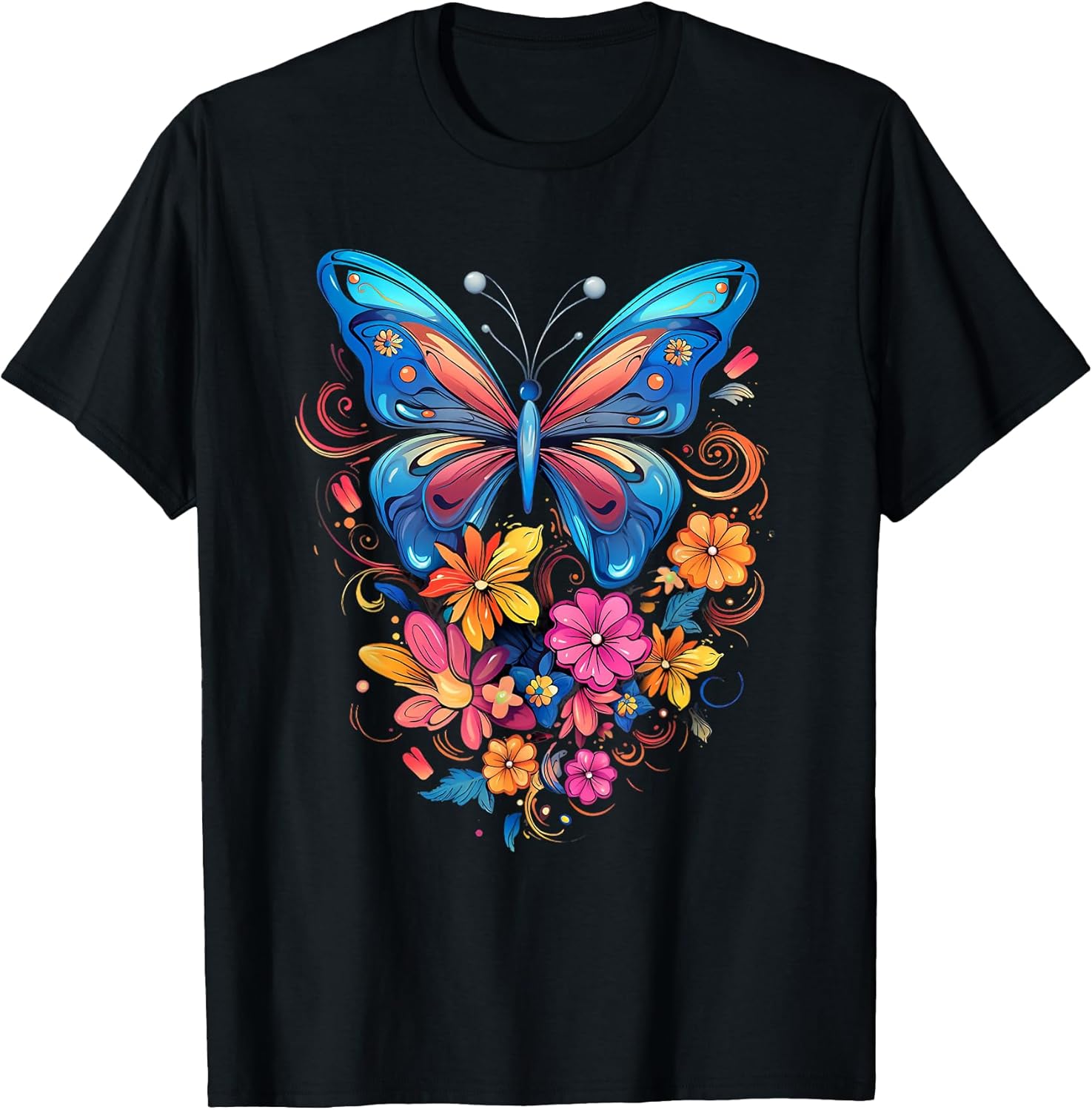 Butterfly with Flowers I Aesthetic Butterfly T-Shirt