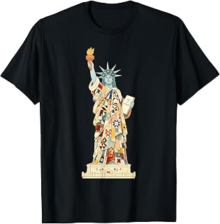Liberty Wrapped in Love Patriotic Patchwork Quilting Art T-Shirt