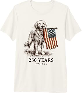 Vintage Golden Retriever Patriotic Dog 250 Years 1776 2026 Premium Tri-Blend T-Shirt