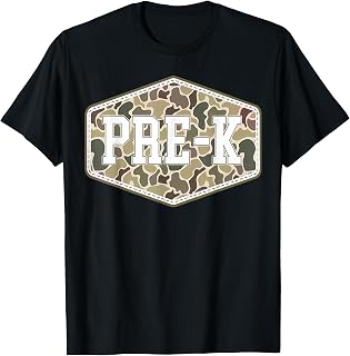 Camo Pre-K Boy Back to School Students Teachers T-Shirt
