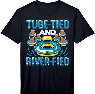 Mens River Tubing Tube Tied Float Trip River Floating Performance T-Shirt