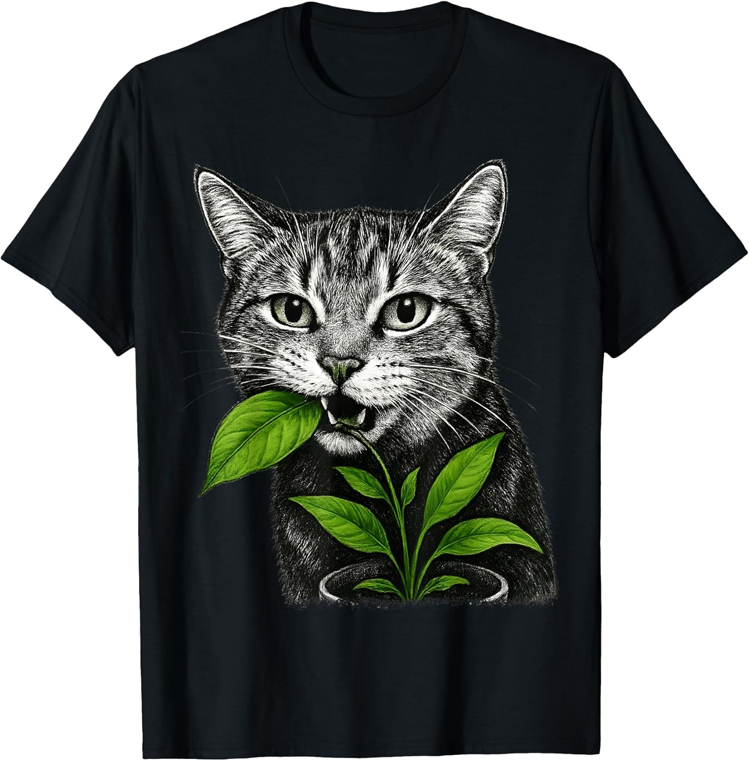 Funny Cat Plant Lover Gardener Gardening Planting Humor T-Shirt