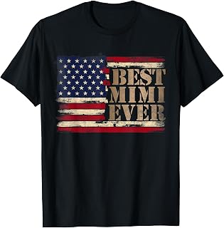 Retro Best Mimi Ever USA Flag Mothers Day Grandma T-Shirt