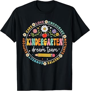 Retro Groovy Kindergarten Teacher Team Back to School Womens T-Shirt