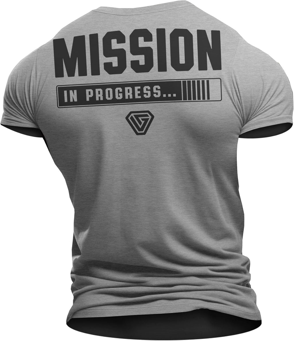 Mission in Process Back Gym Workout Motivational Funny Lifting T-Shirt for Men