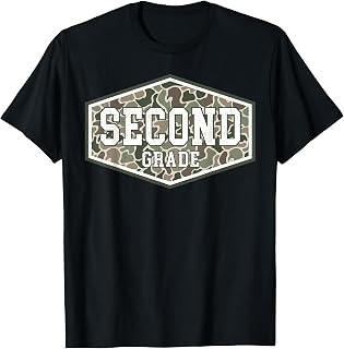 Camo Second Grade Teacher 2nd Grade Back to School Boys T-Shirt
