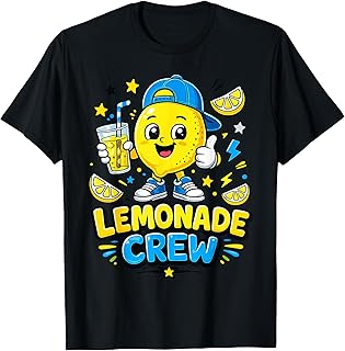 Lemonade Crew Shirt Kids Cute Lemon Mascot Summer Party T-Shirt