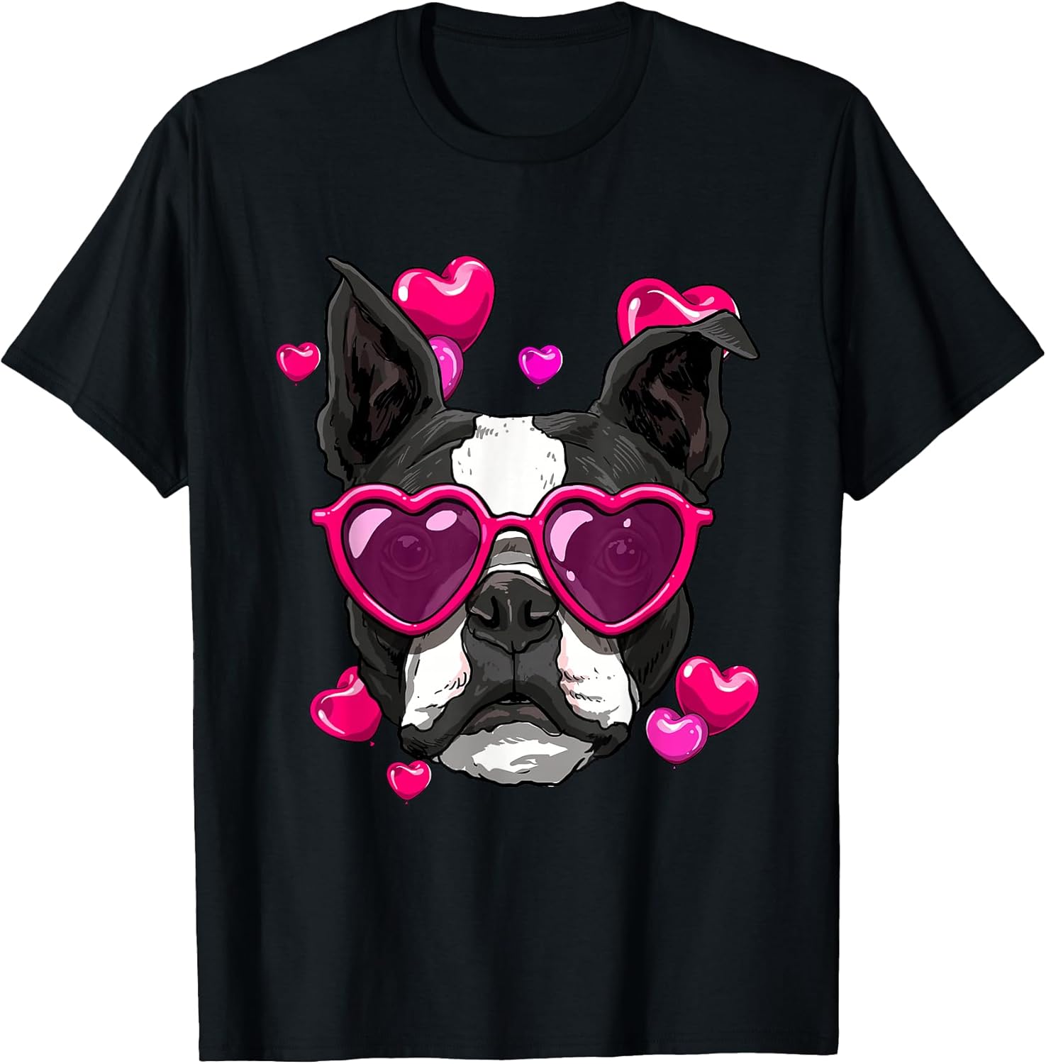 Boston Terrier Valentines Day Shirt Heart Dog Lover T-Shirt