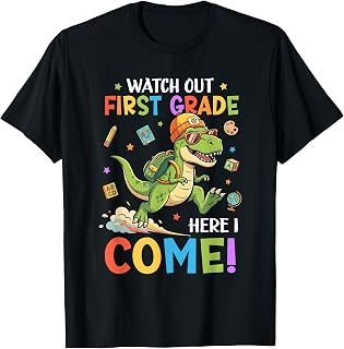 Watch Out 1st Grade Here I Come Dino First Day of School T-Shirt