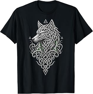 Celtic Knot Wolf Head Intricate Design T-Shirt