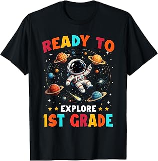 Ready to Explore 1st Grade Astronaut Back to School Boy Kids T-Shirt