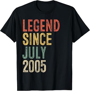Legend Since July 2005 21st Birthday Men Women 21 Year Old T-Shirt
