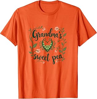 Grandma's Sweet Pea Heartwarming Family Design T-Shirt