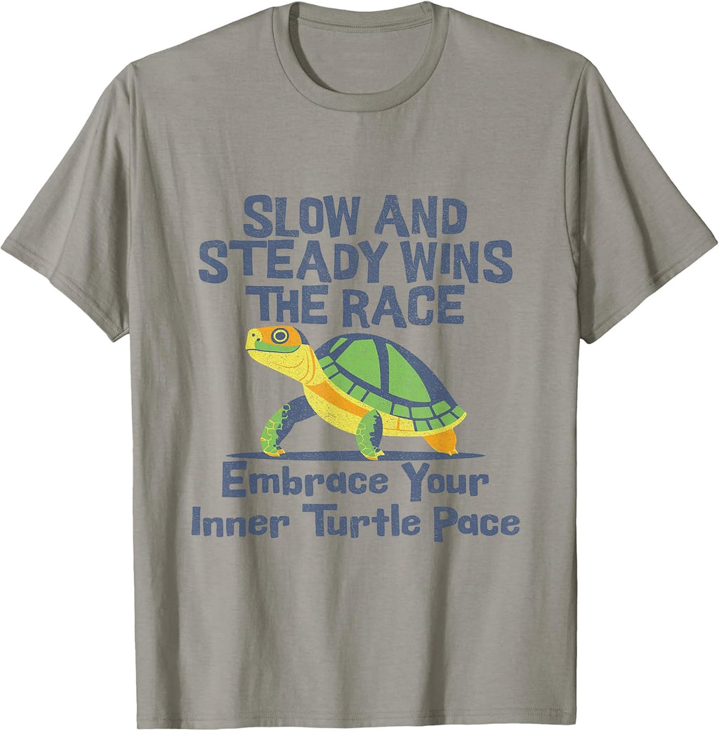 Slow And Steady Wins The Race Turtle Motivation Style T-Shirt