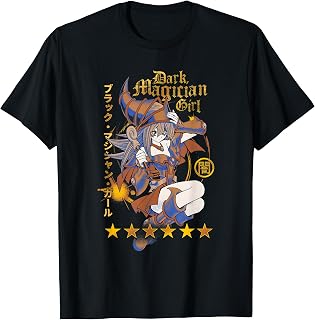 Gold Tone Dark Magician Girl with Stars Card Anime T-Shirt