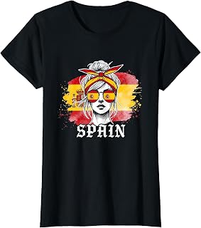 Spanish Flag Pride Spain Messy Bun T-Shirt