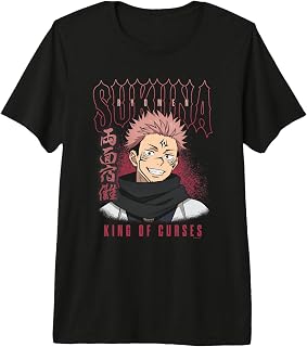 Mens JJK Sukuna King of Curses Kanji Portrait Anime Premium Tri-Blend T-Shirt