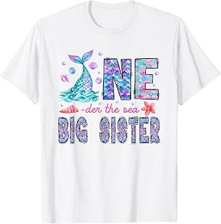 Oneder Under The Sea Big Sister 1st Birthday Girl Mermaid T-Shirt