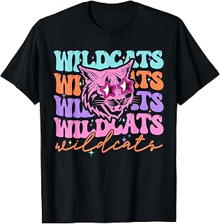 Wildcats Mascot Back to School Spirit Sport Men Women Groovy T-Shirt