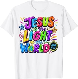 Jesus is The Light of The World John 8:12 Christian VBS Neon T-Shirt