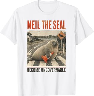 Neil the Seal Become Ungovernable Cute Animal Traffic Cone T-Shirt