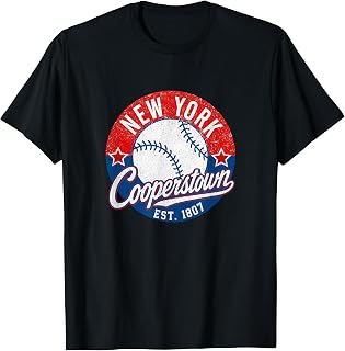 Cooperstown New York Vintage Baseball Retro Travel T-Shirt