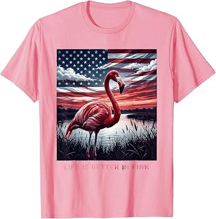Life Is Better In Pink Flamingo Design T-Shirt