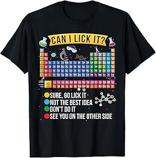 Can I Lick It Periodic Table Funny Science Chemistry Teacher T-Shirt